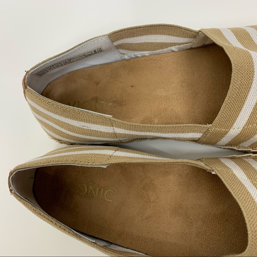 Vionic Valeri Striped Espadrille Flats Tan & White - Picture 14 of 15
